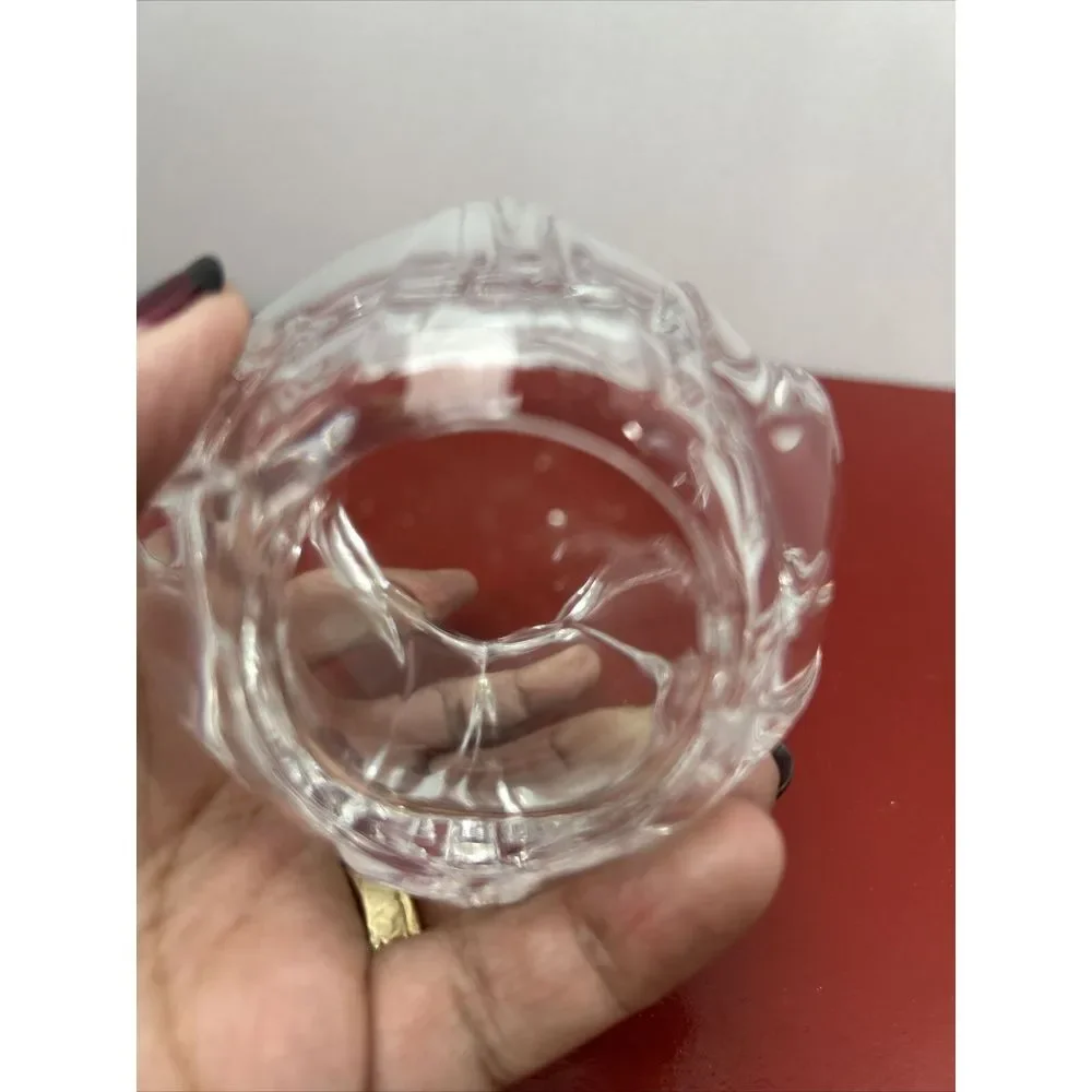 Clear Glass Rose Bud Shaped‎ Small Vase or Trinket Dish